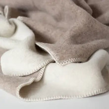Load image into Gallery viewer, Wool Throw | Dusky Brown & Cream