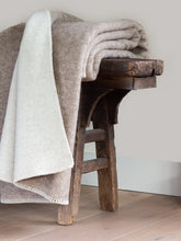 Load image into Gallery viewer, Wool Throw | Dusky Brown & Cream