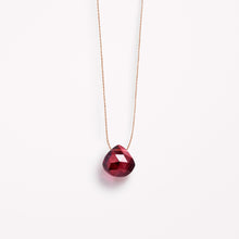 Load image into Gallery viewer, January Fine Cord Birthstone Necklace | Garnet