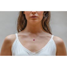 Load image into Gallery viewer, September Fine Cord Birthstone Necklace | Pink Sapphire