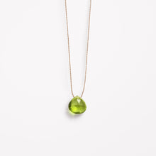 Load image into Gallery viewer, August Fine Cord Birthstone Necklace | Green Peridot
