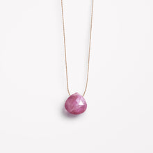 Load image into Gallery viewer, September Fine Cord Birthstone Necklace | Pink Sapphire