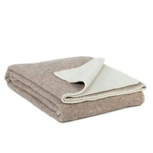 Load image into Gallery viewer, Wool Throw | Dusky Brown &amp; Cream
