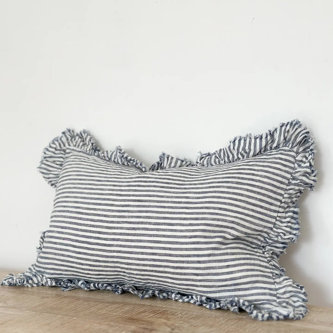 Cushion Linen Stripe | Navy