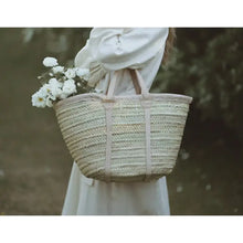Load image into Gallery viewer, Straw Basket | Leather Handles
