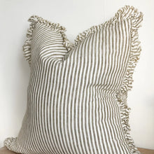 Load image into Gallery viewer, Linen Stripe Cushion | Olive
