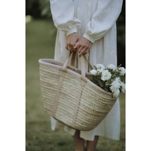 Load image into Gallery viewer, Straw Basket | Leather Handles
