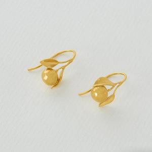Orange Hook Earrings | Gold