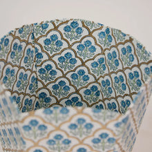 Load image into Gallery viewer, Waste Paper Basket | Blockprinted Trellis Indigo
