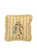 Load image into Gallery viewer, Cushion | Stripes and Embroidered Flower

