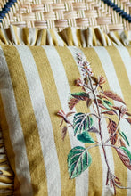 Load image into Gallery viewer, Cushion | Stripes and Embroidered Flower
