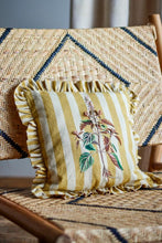 Load image into Gallery viewer, Cushion | Stripes and Embroidered Flower
