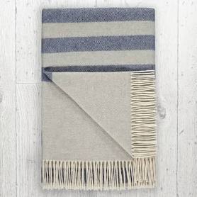 Lambswool Throw | Blue Stripe