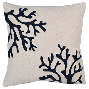 Cushion | Cream with Blue Embroidery