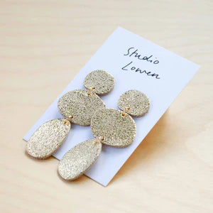Earrings | Gold Leather Drops