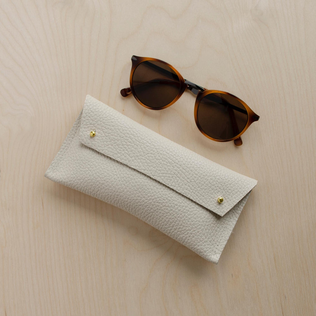 Glasses Case | Cream leather