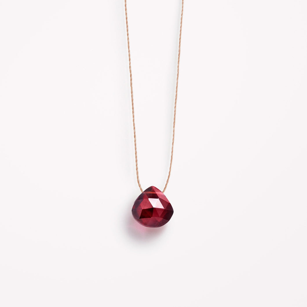 January Fine Cord Birthstone Necklace | Garnet