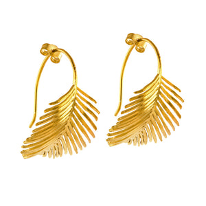 Earrings | Alex Monroe Gold Palm Leaf