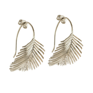 Earrings | Alex Monroe Silver Palm Leaf