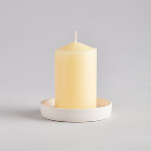Candle Plate | White Ceramic