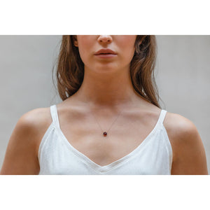 January Fine Cord Birthstone Necklace | Garnet