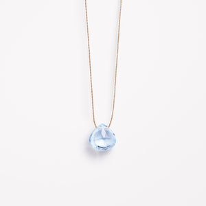 November Fine Cord Birthstone Necklace | Blue Topaz