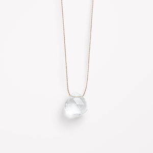 April Fine Cord Birthstone Necklace | Clear Quartz