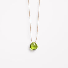 Load image into Gallery viewer, August Fine Cord Birthstone Necklace | Green Peridot
