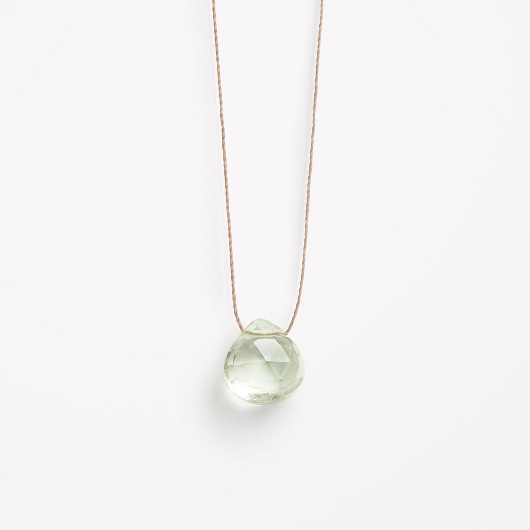 February Fine Cord Birthstone Necklace | Mint Green Amethyst